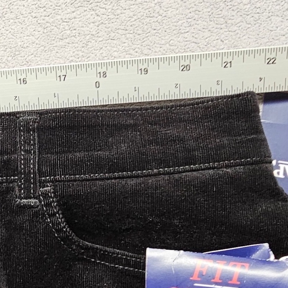 NWT Chaps Corduroy Pants Womens 24W Black Shape Sculpt Slimming Fit Straight Leg - Picture 5 of 9